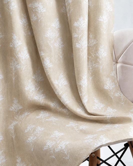Modern Polyester Door Curtain with Eyelets (Cream, 7 ft)