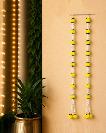 Reusable Marigold Mogra Garland Set of 2 for Pooja & Wedding Décor