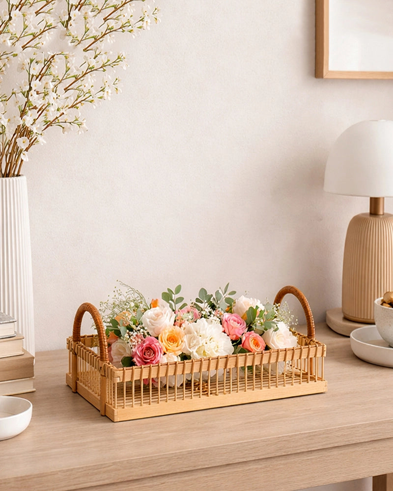 Eco-Friendly Bamboo Serving Tray for Gifts, Snacks, and Home Styling