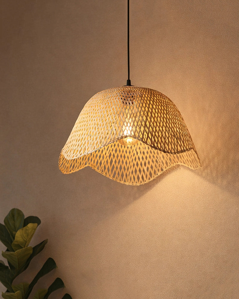 Rustic Bamboo Pendant Lamp for Dining Room, Balcony, and Home Interiors
