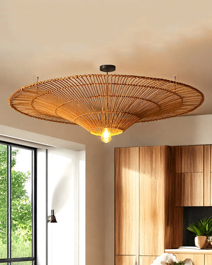 Handmade Bamboo Pendant Light for Balcony and Patio