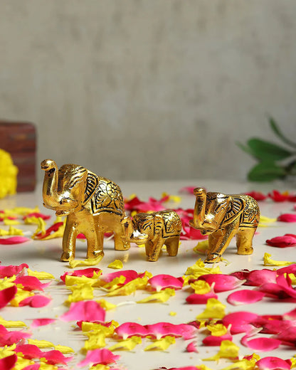 Set of 3 Elephant Showpieces for Home Decoration and Tabletop Display