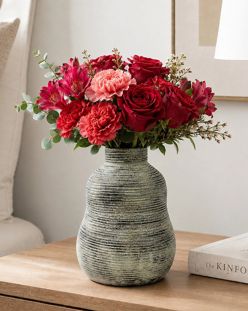 Premium Terracotta Decorative Vase with Textured Finish for Home Décor