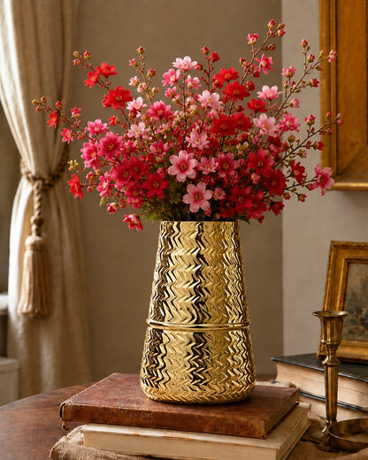 Handcrafted Hammered Vase for Flowers, Tabletop & Home Decor