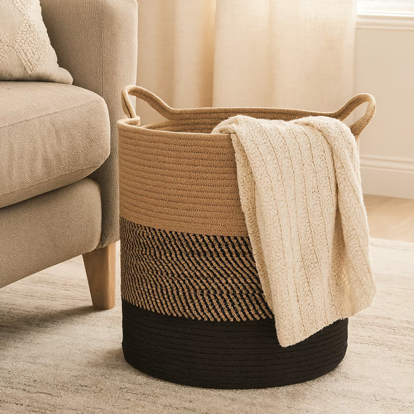 Laundry Basket For Clothes | Toy Storage Basket | Storage Baskets | Jute Laundry Bag