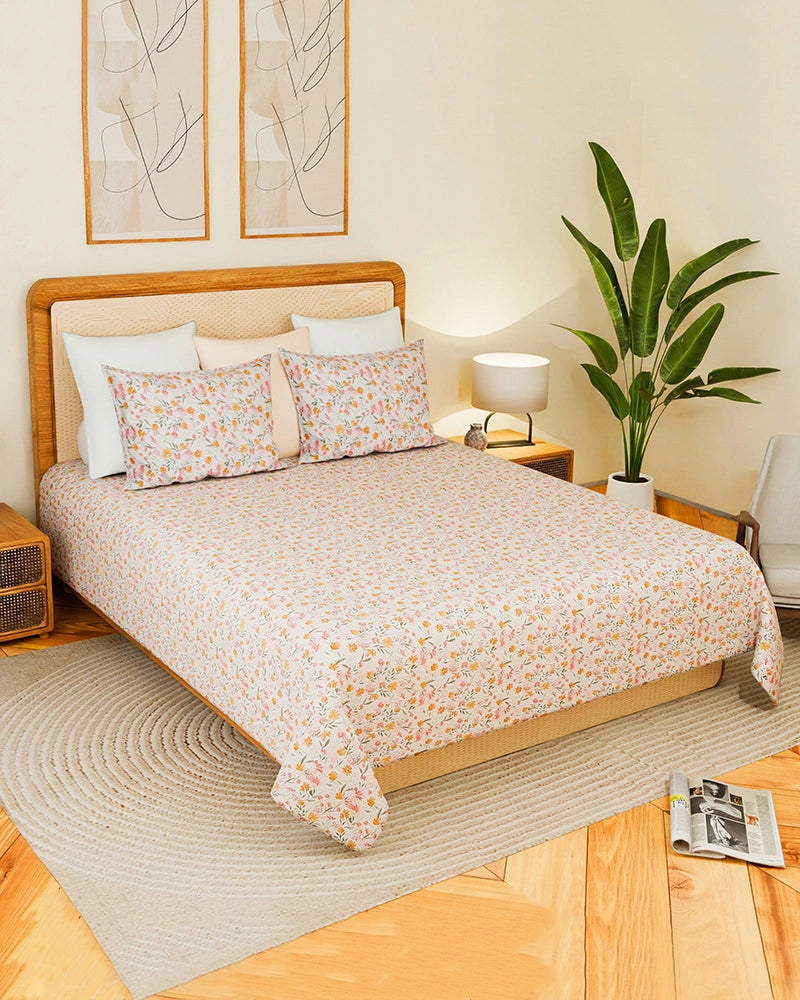 Multicolor Double Bedsheet Set King Size Export Cotton 300 TC