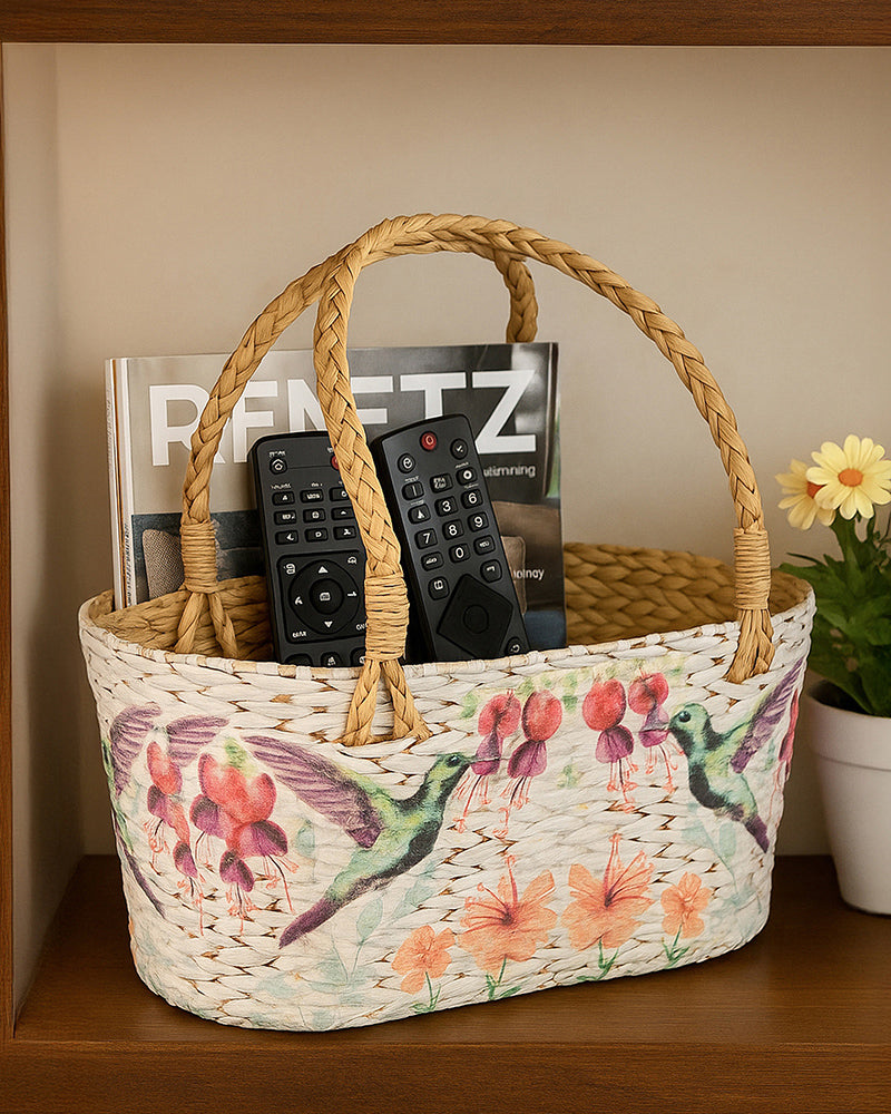 Handwoven Seagrass Basket for Gifting, Storage, and Home Decoration