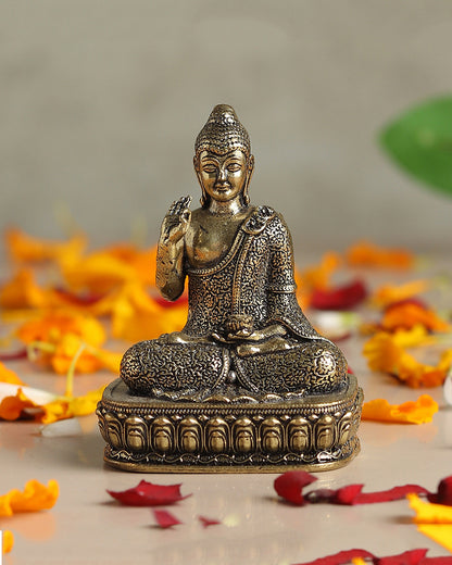 Pure Brass Buddha Figurine for Meditation, Worship, and Gifting
