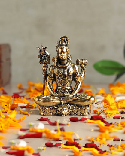 Pure Brass Lord Shiva Idol for Home Temple and Pooja Room