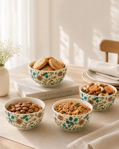 Ceramic Serving Bowl Set for Snacks & Food Serving, Set of 4