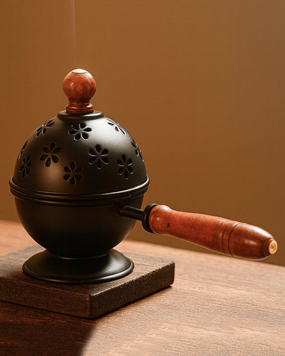 Metal Dhoop Dani Decorative Aarti Dhoop Burner for Home Puja and Meditation