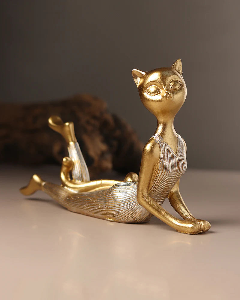 Polypropylene Yoga Cat Statue for Home Decoration and Gifting