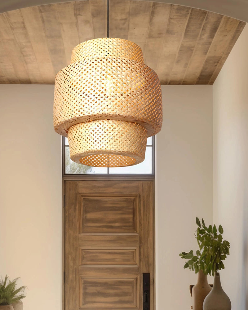 Minimalist Bamboo Pendant Light for Balcony and Patio