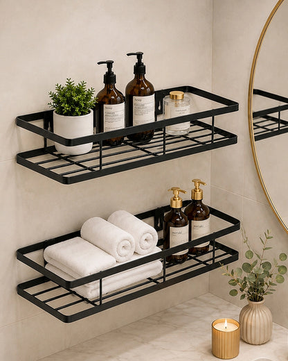 Wall Mounted Metal Shelf for Balcony and Garden, Set of 2
