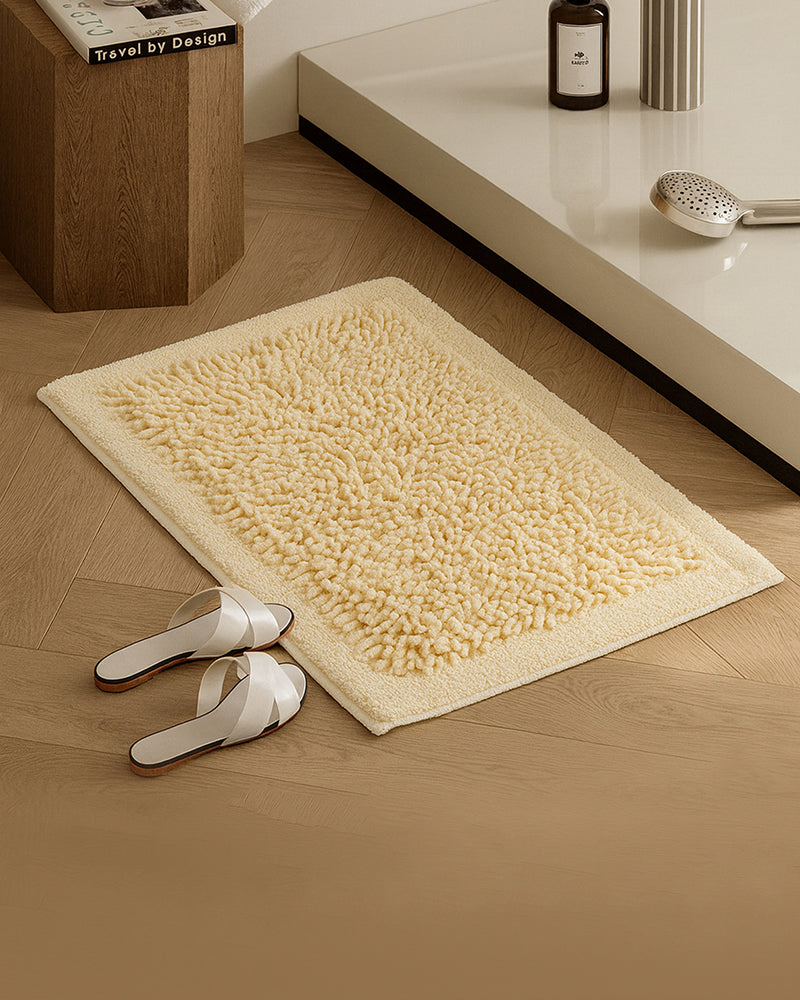 Elegant Cotton Bath Mat for Bathroom Door and Modern Home Decor