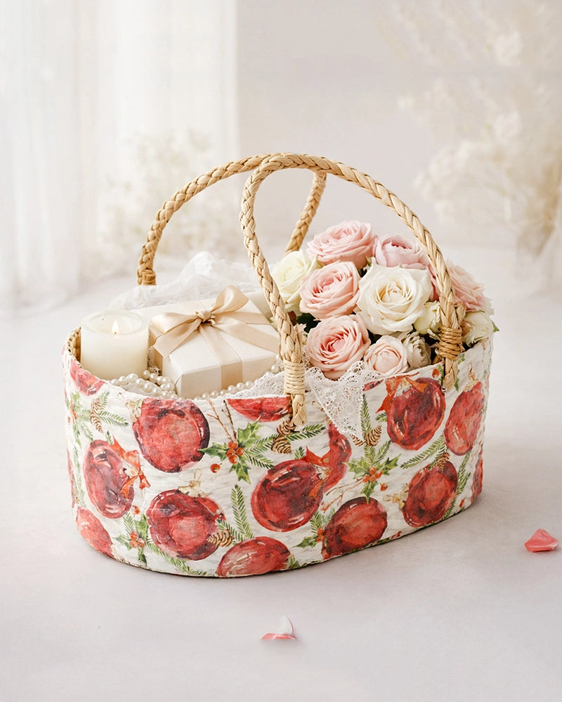 Eco-Friendly Gift Hamper Basket for Home, Festive Gifting, and Fruits