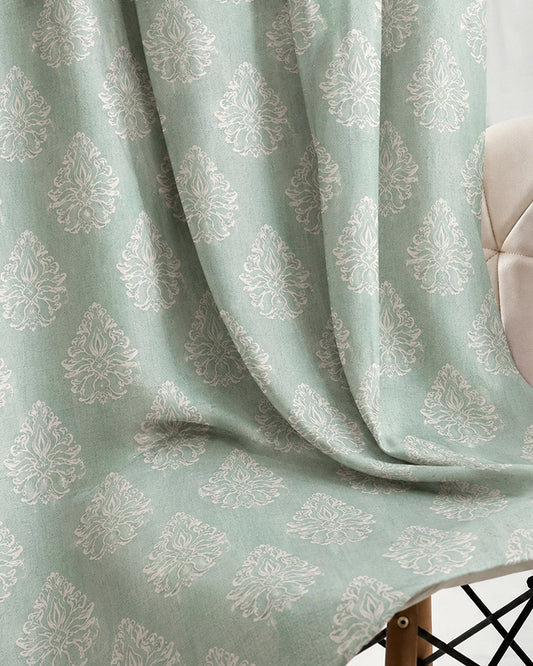 Modern Jacquard Door Curtain in Eyelet Style (Blue, 7 ft)