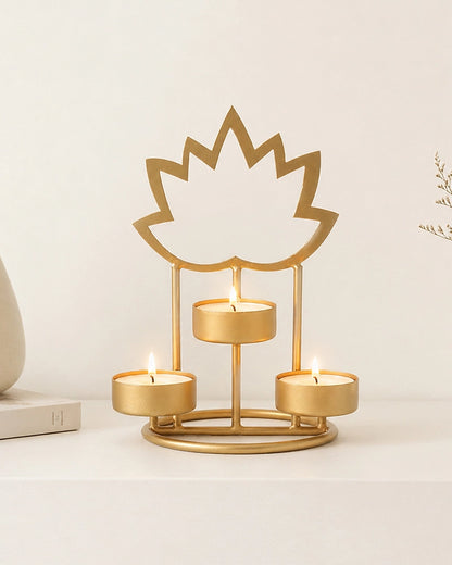 Lotus Shaped Metal Candle Holder Lights for Home Decor