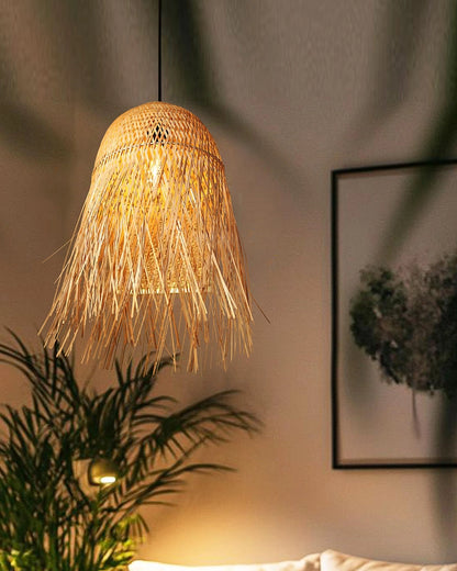 Boho Bamboo Pendant Lamp for Balcony and Patio