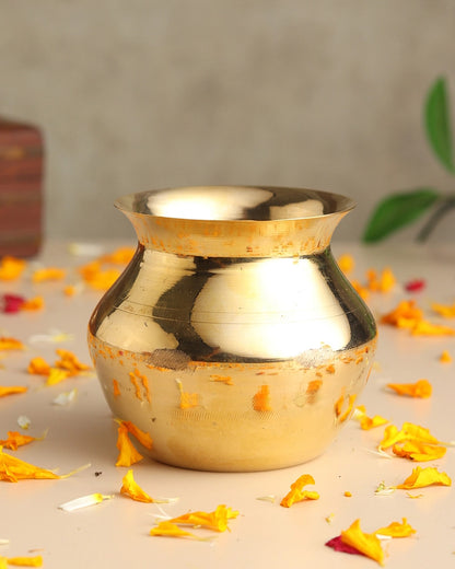 100% Pure Brass Kalash for Pooja and Religious Celebrations