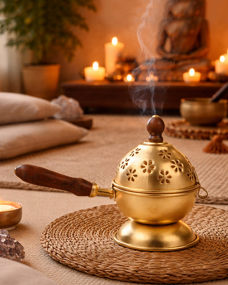 Premium Metal Dhoop Burner for Pooja Room and Home Temple