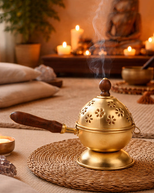 Premium Metal Dhoop Burner for Pooja Room and Home Temple