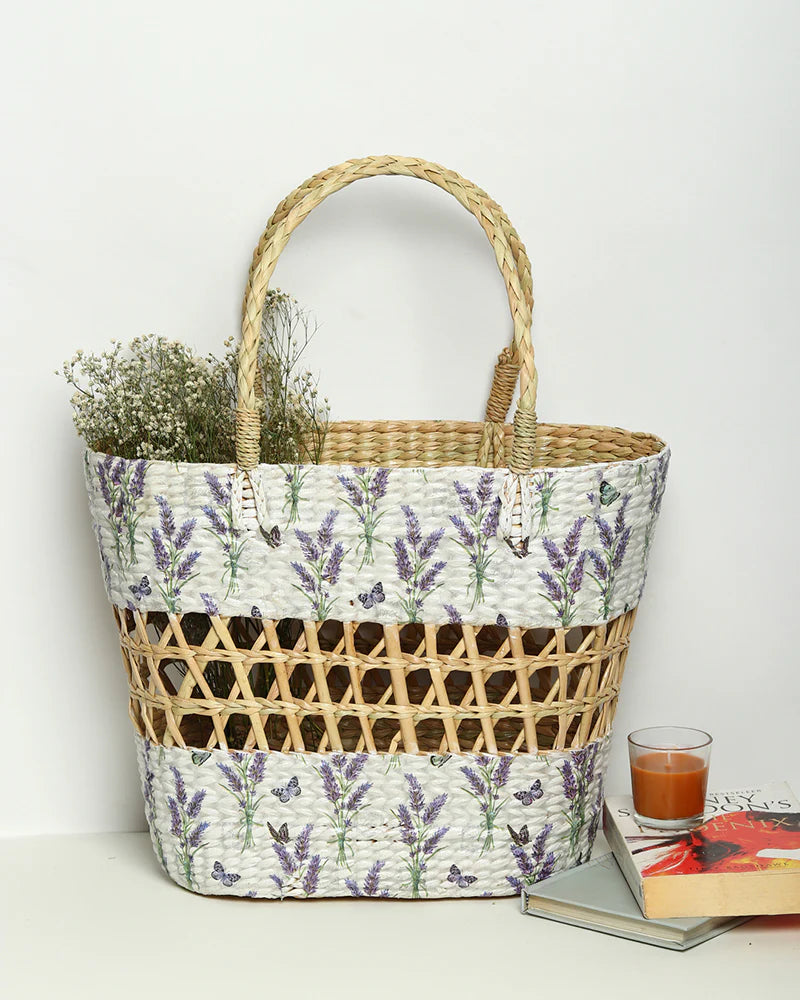 Panier tissé à la main en jonc de mer - Jali