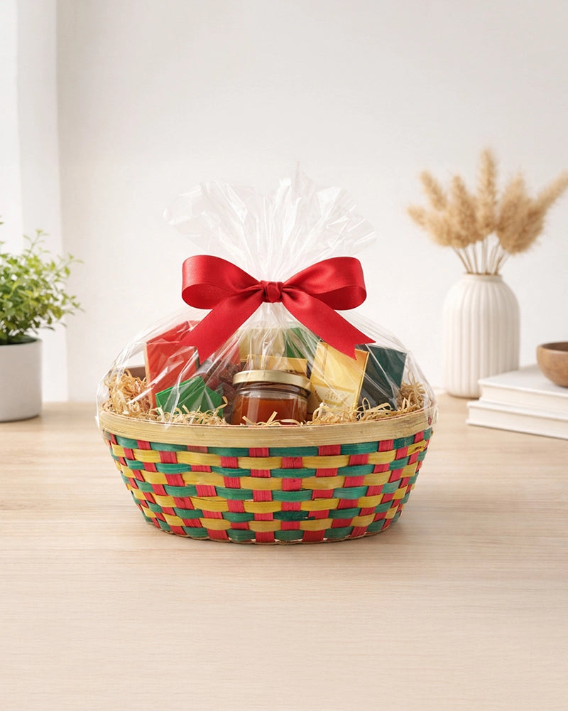 Durable Bamboo Fruit and Vegetable Basket for Kitchen Countertops