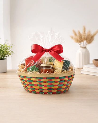 Durable Bamboo Fruit and Vegetable Basket for Kitchen Countertops
