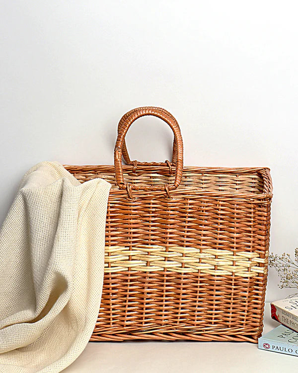 Handmade Seagrass Carry Basket & Shopping Tote
