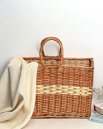 Handmade Seagrass Carry Basket & Shopping Tote