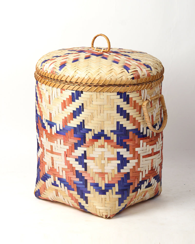Bamboo Multi Storage Basket | Wicker Laundry Basket With Lid
