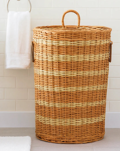 Wicker Laundry Basket for Clothes, Durable Clothes Storage Basket