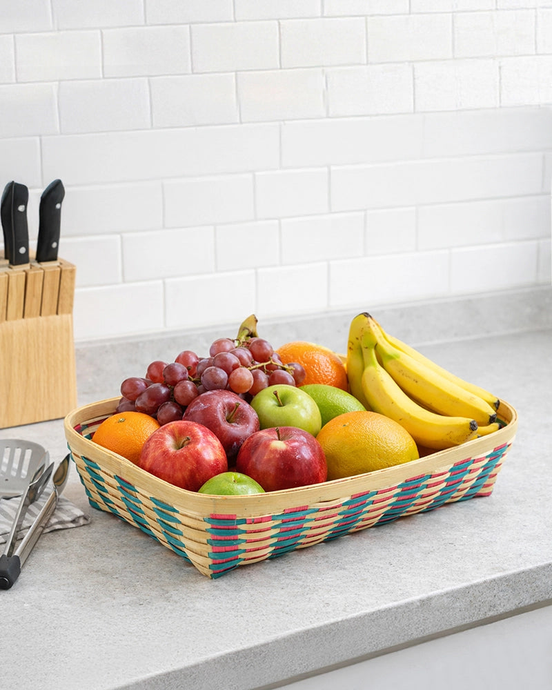 Bamboo Storage Basket for Kitchen, Pantry, and Home Organization