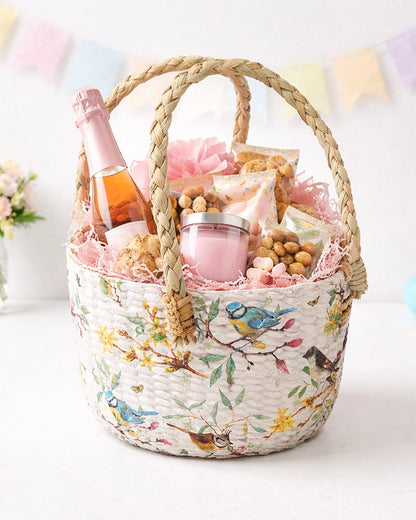 Natural Seagrass Gift Basket for Home, Pooja, and Special Occasions