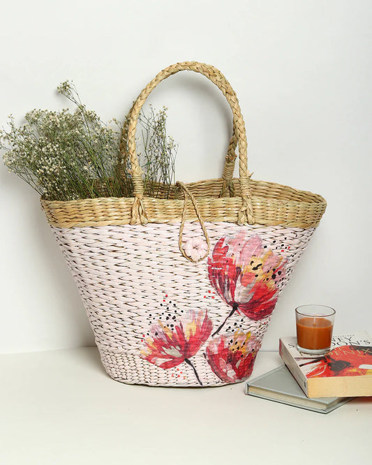 Handmade Boat Style Seagrass Basket Tote