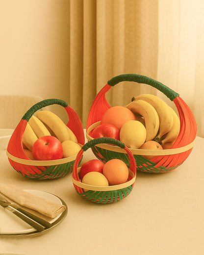 Premium Bamboo Kitchen Basket for Fruit Vegetable Storage and Gift Hampers