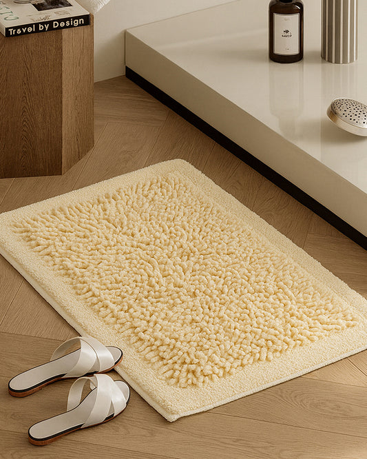 Elegant Cotton Bath Mat for Bathroom Door and Modern Home Decor