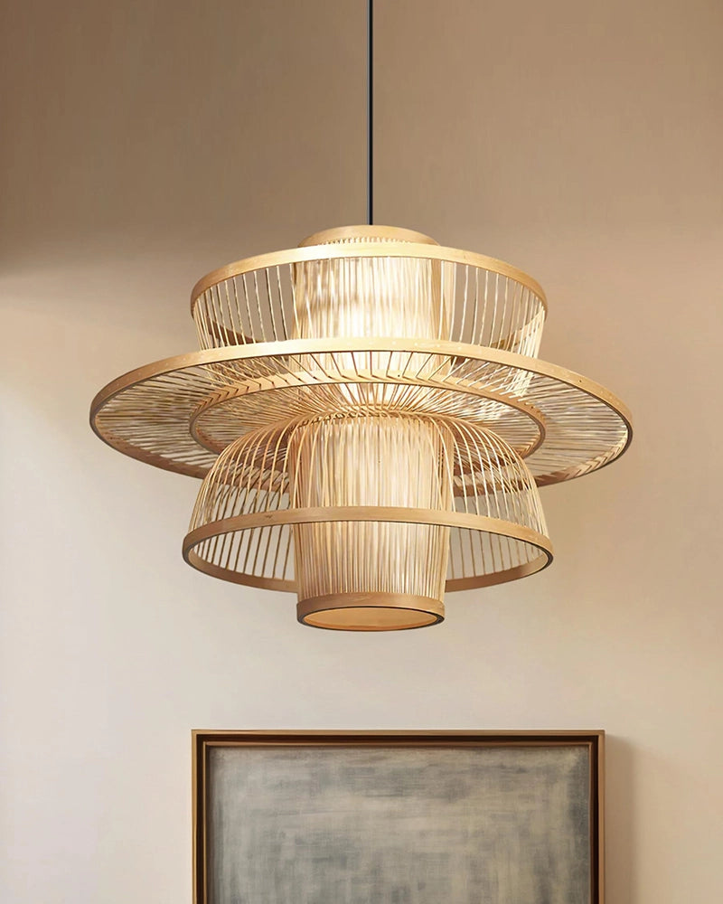 Minimalist Bamboo Ceiling Lamp for Hall and Living Area