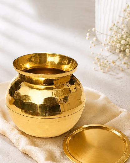 100% Pure Brass Diamond Cut Lota for Pooja, Mandir