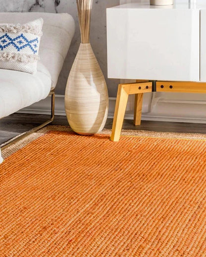 Rustic Yellow Rectangular Jute Carpet For Living Room And Home Interior