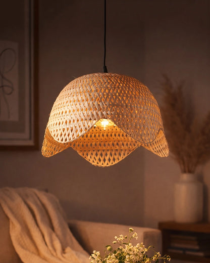 Handwoven Bamboo Ceiling Lamp for Living Room and Bedroom Decor