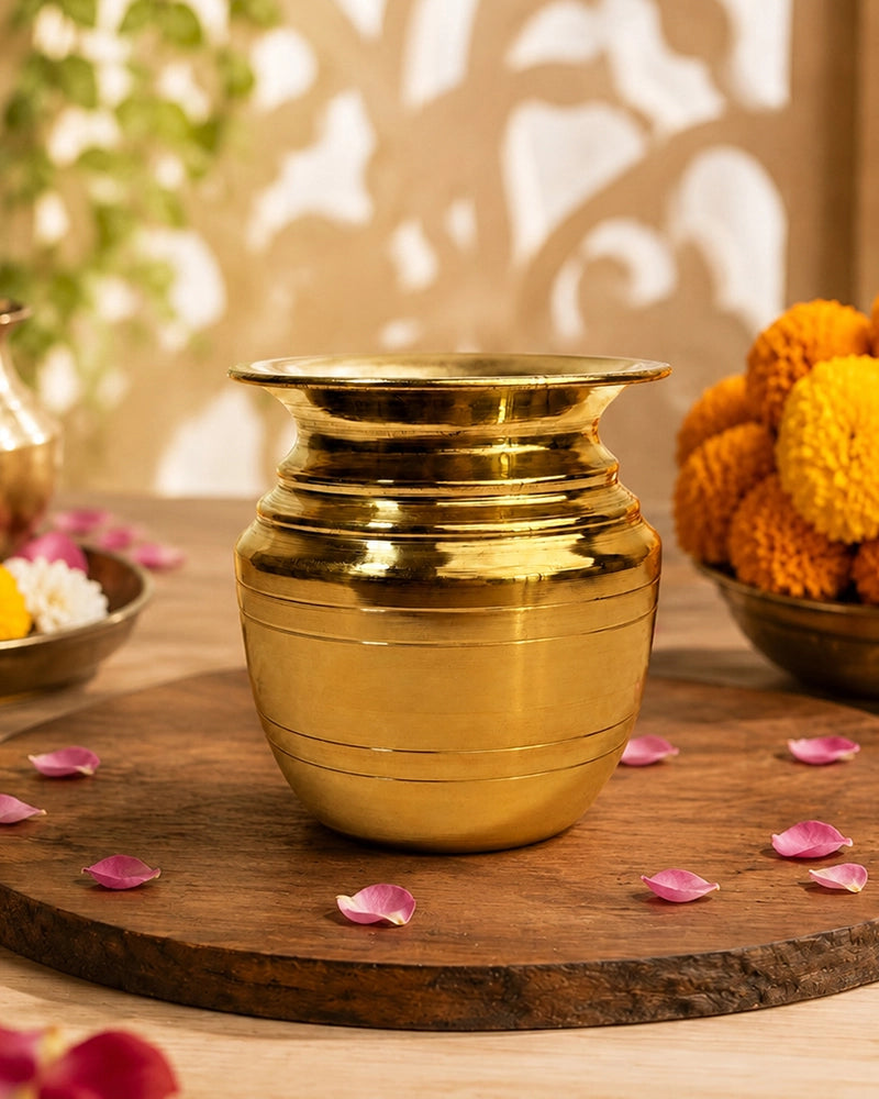 100% Pure Brass Lota for Pooja and Religious Celebrations