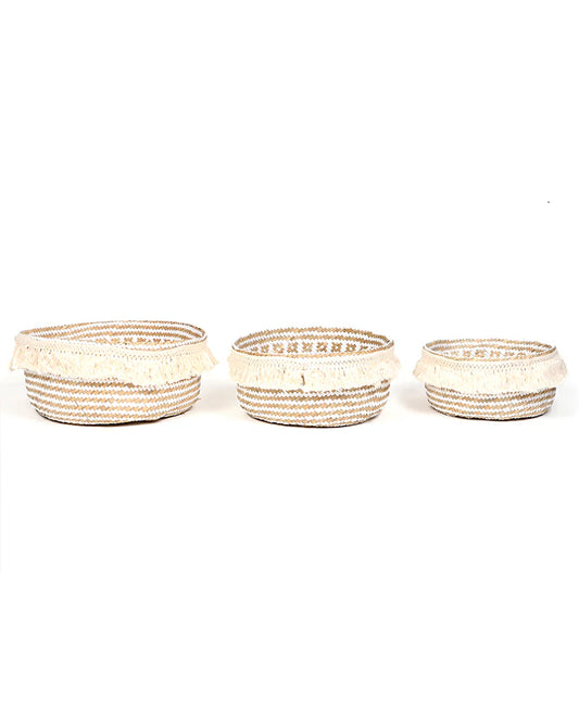 Set of 3 Belly Planter Basket for Natural Home Vibes