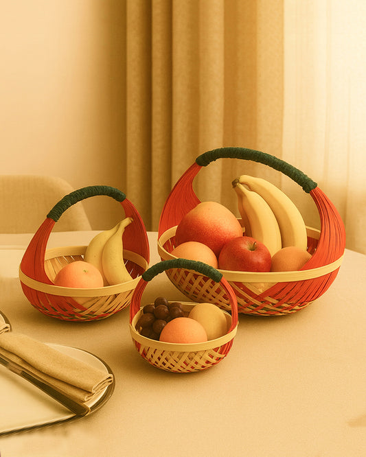 Bamboo Kitchen Fruit Basket for Vegetable Storage and Elegant Home Gifting