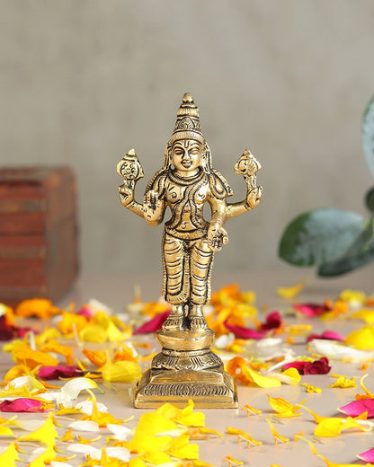 Brass Lord Vishnu Ji Murti for Home Temple and Pooja Room