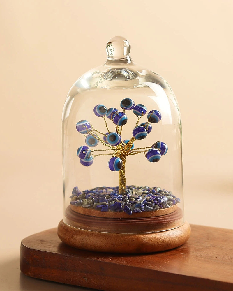 Evil Eye Feng Shui Tree with Glass Dome Protection Good Luck