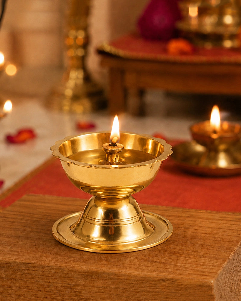 100% Pure Brass Chirag Diya for Daily Pooja and Festive Decor