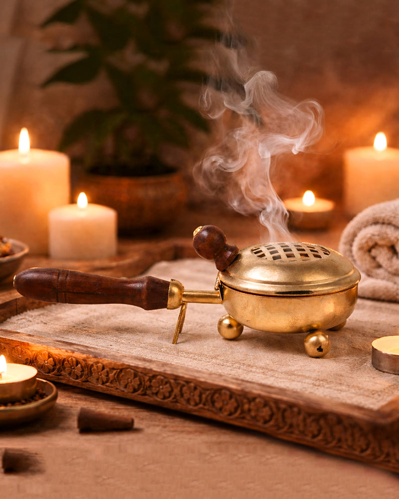 Traditional Metal Dhoopdani for Sambrani Loban and Pooja Needs