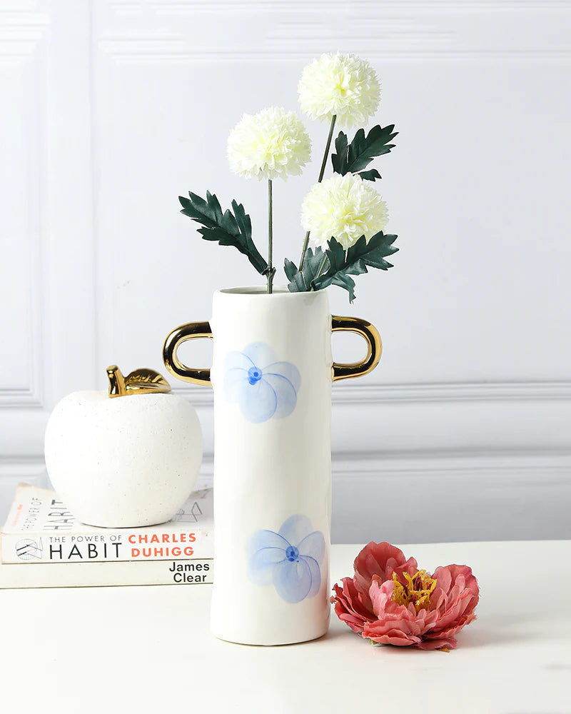 Wide Mouth Ceramic Vase for Lush Floral Displays